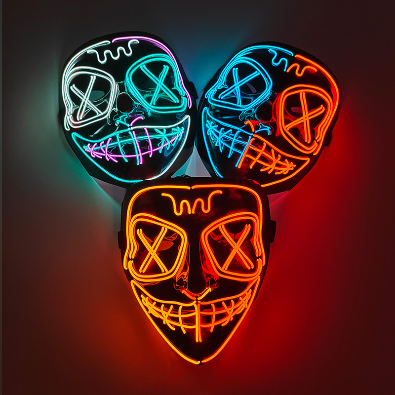 Wireless LED Glowing Mask EL N - Led Purge Mask Halloween 评论和价格
