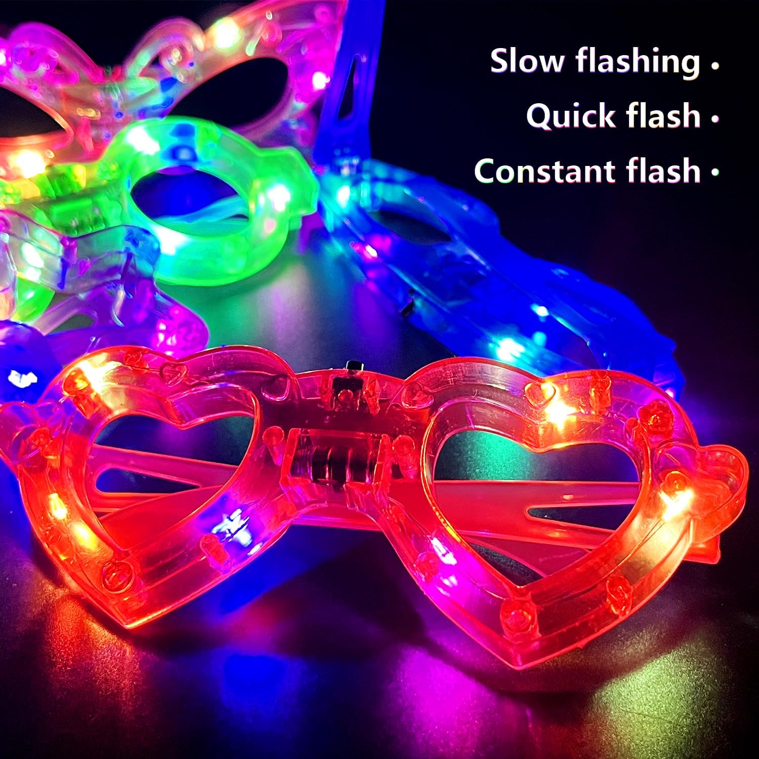 12pcs LED Light Up Glasses Glo - Glow In The Dark Party Glasses 评论和价格
