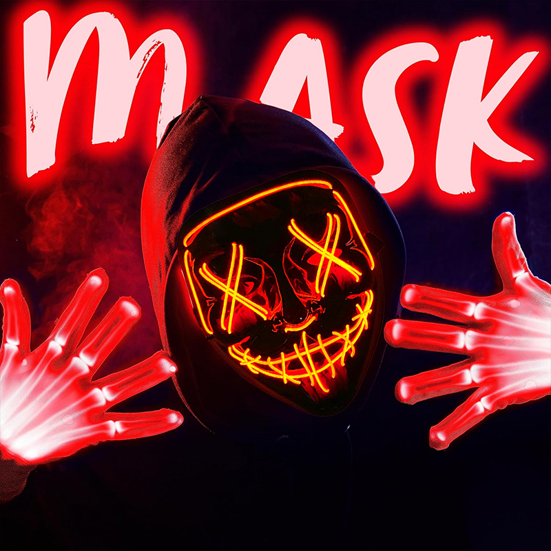 2026 Wireless Colorful Neon Li - Led Purge Mask Halloween 评论和价格
