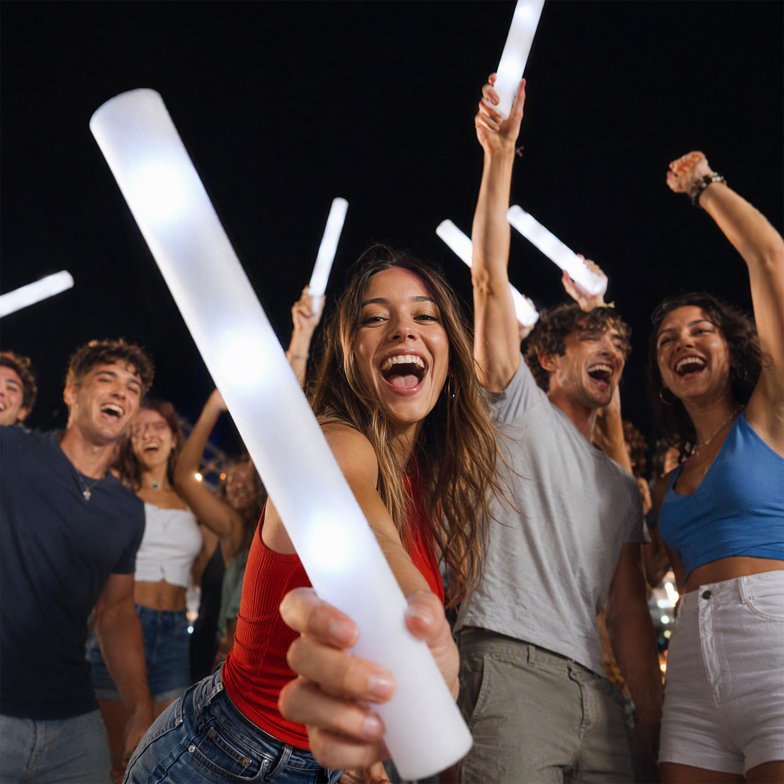 Reusable White Foam LED Glow S - Flashing Led Foam Sticks Party 评论和价格